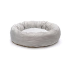 Round grey dog bed