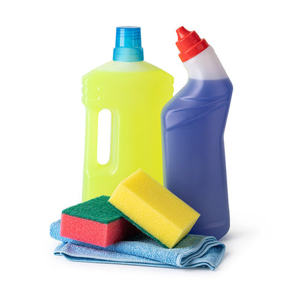 Small Bucket with cleaning bottles