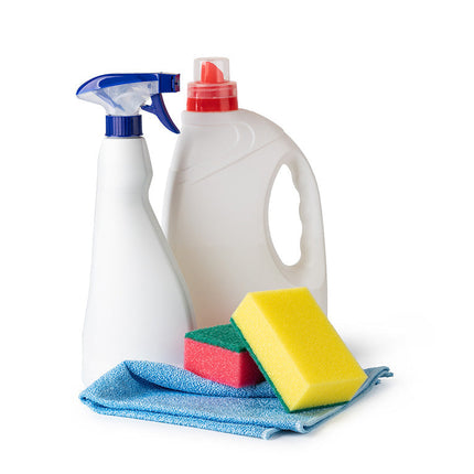 Small Bucket with cleaning bottles