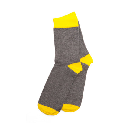 Yellow/grey unisex socks