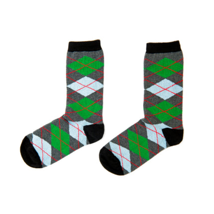 Green checkered socks