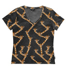 SNURK Giraffe Black V-neck T-shirt Women