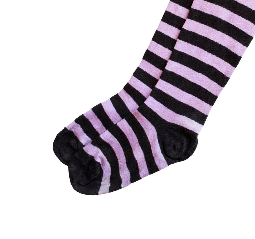 Pink striped socking