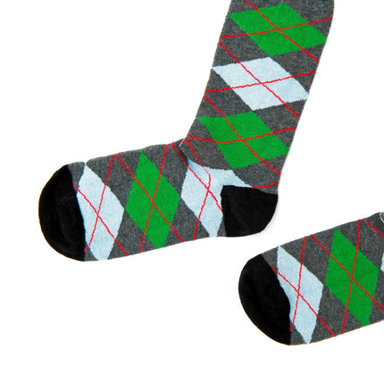 Green checkered socks