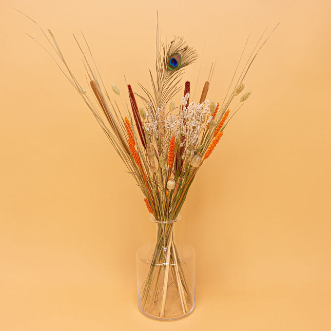 Dried Flowers Bouquet - Orange Peacock