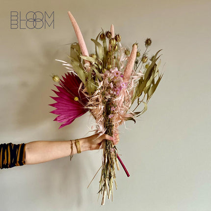 Dried Flowers Bouquet Pink Romance